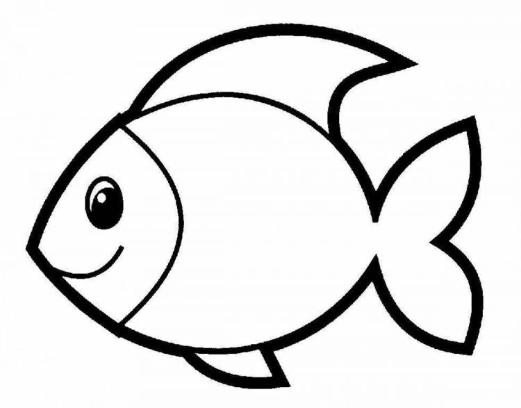 Раскраски Рыбка для детей картинка 
