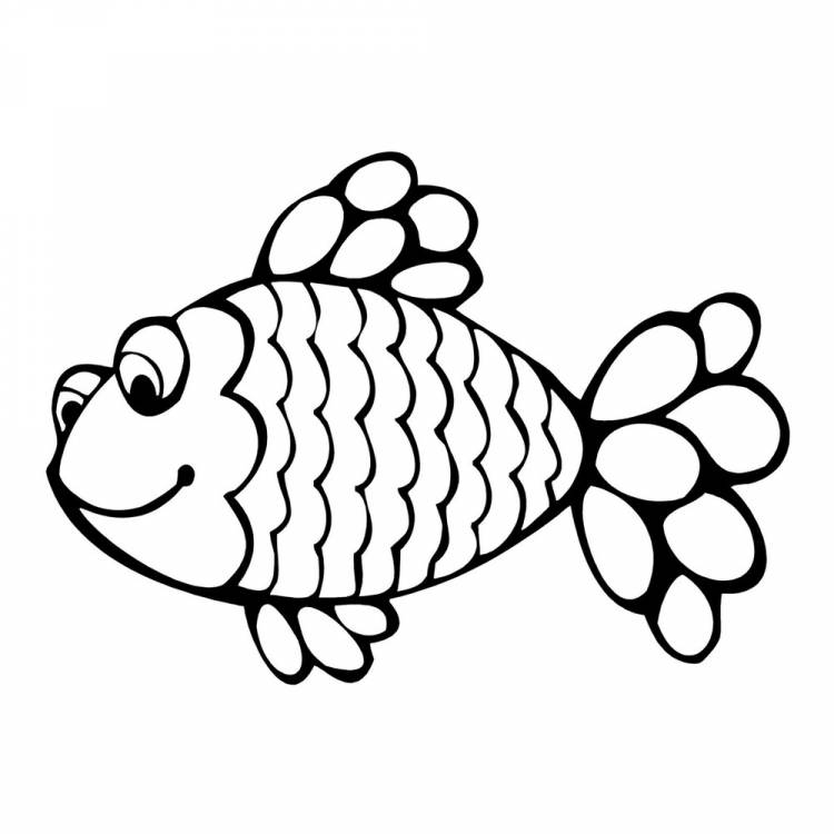 Раскраска Рыба распечатать или скачать