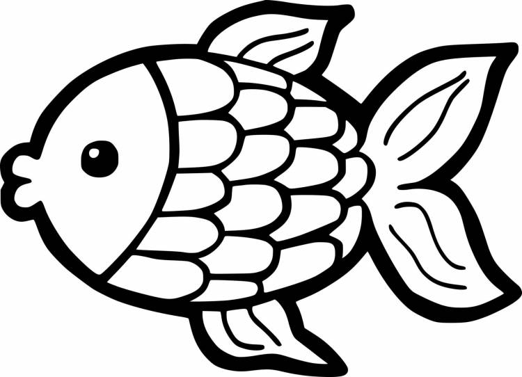 Раскраска рыбка для малышей