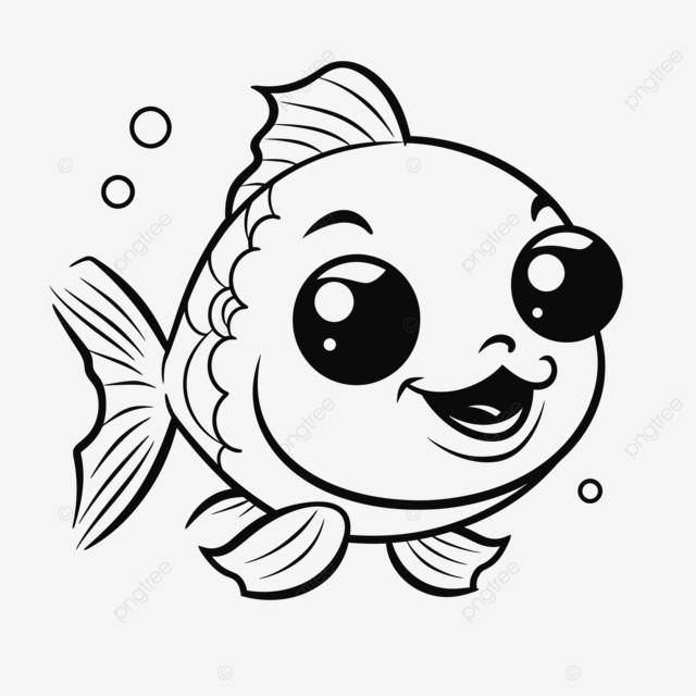 рисунок раскраски рыбки для детей вектор PNG , рисунок рыбы, рисунок крыла, рисунок кольца PNG картинки и пнг рисунок для бесплатной загрузки