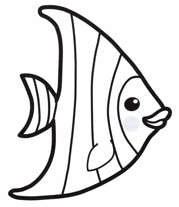 Раскраска Полосатая рыбка
