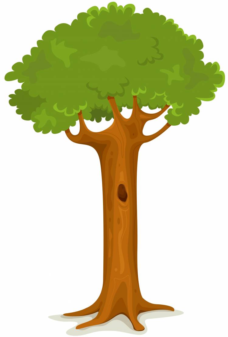 Дерево с дуплом иллюстрация