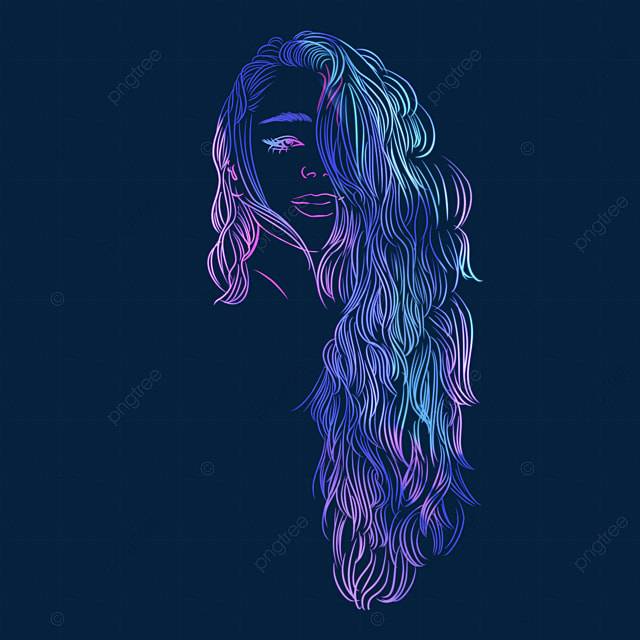 Женщина с вьющимися волосами градиент аватар PNG , кудрявые волосы, женщина, градиент PNG картинки и пнг PSD рисунок для бесплатной загрузки