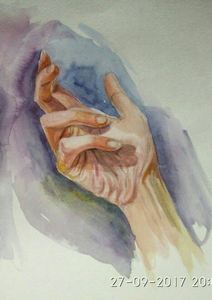 Рука, акварель, watercolor