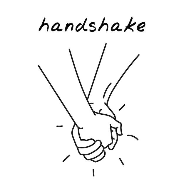Пара, держащаяся за руки, нарисованная вручную иллюстрация мультфильм векторные картинки пара, держащаяся за руки