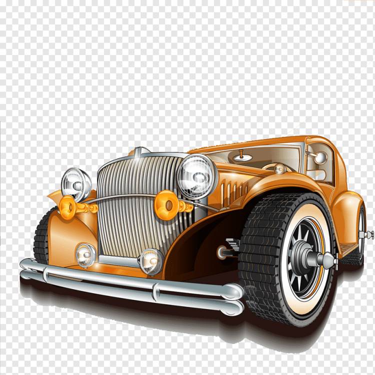 оранжевая иллюстрация автомобиля, Vintage car Автосервис, автотехцентр Автосервис, Vintage Cars, плакат, автомобиль, винтаж Граница png