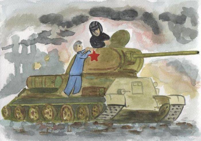 Рисунок к стихотворению рассказ танкиста