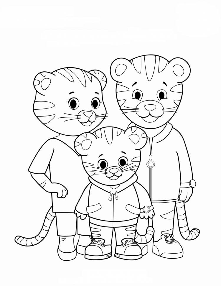 Раскраска семья тигров