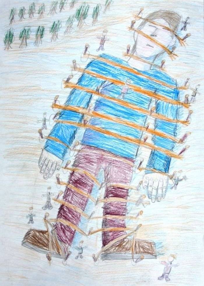 Гулливер рисунок детский 