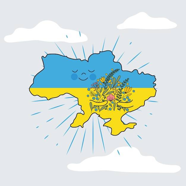 Молитесь за украину, остановите войну на векторной иллюстрации украины