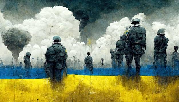 Россия против украины метафора война конфликт иллюстрация искусство фон баннер