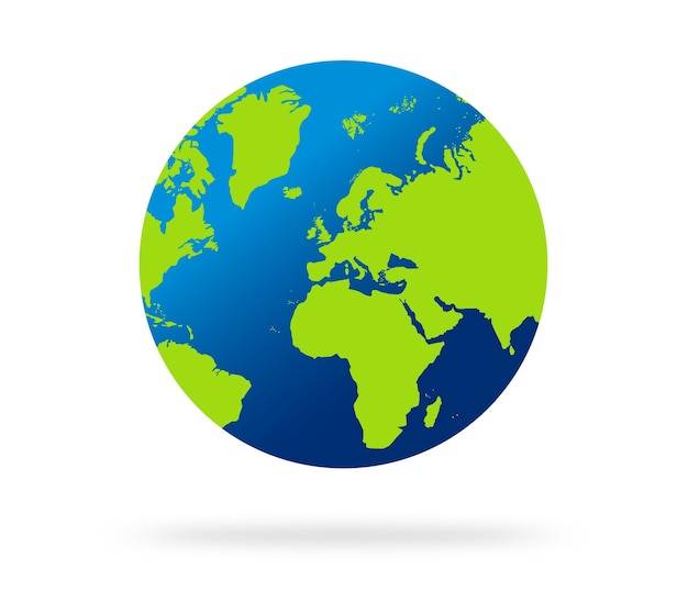 Земной шар векторная иллюстрация глобус мира карта мира в форме глобуса