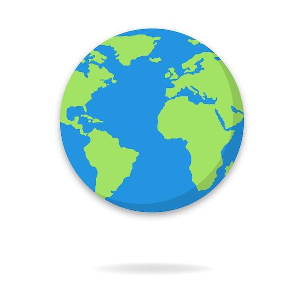 Глобус земли векторные иллюстрации планета мира в плоском стиле
