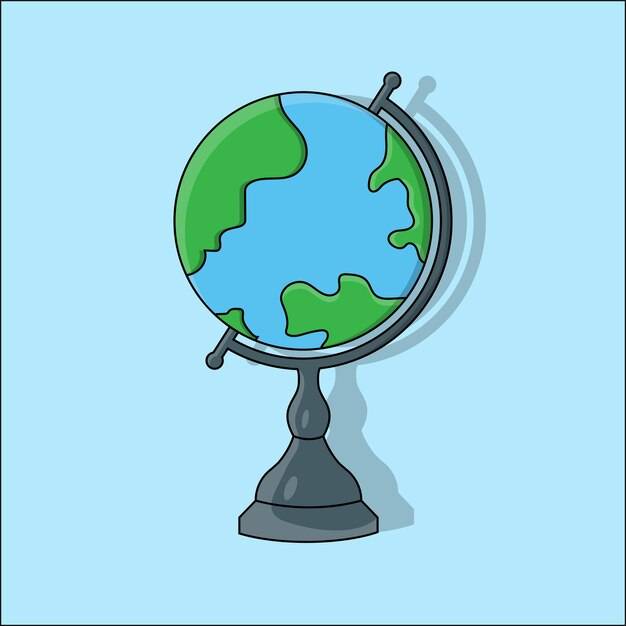 Плоский глобус земли иллюстрации