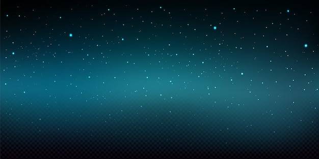 Иллюстрация ночного неба с блестящими звездами и снегопадом