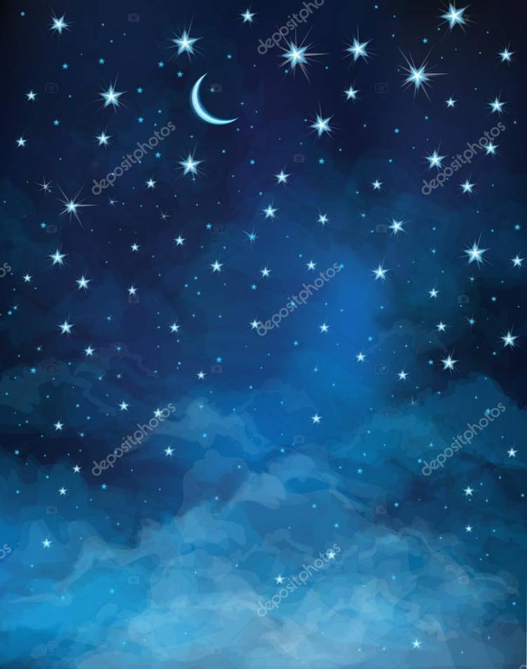 Векторное ночное звездное небо