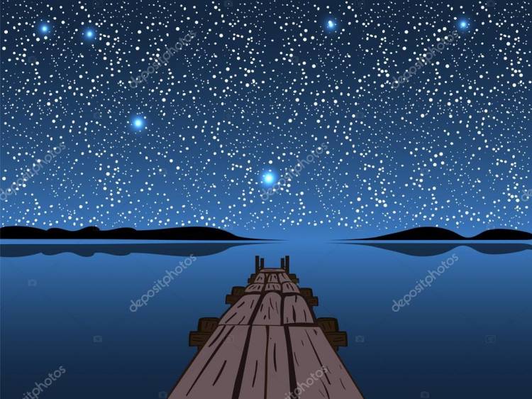 Ночное звездное небо Векторное изображение ©kozyrevaelena