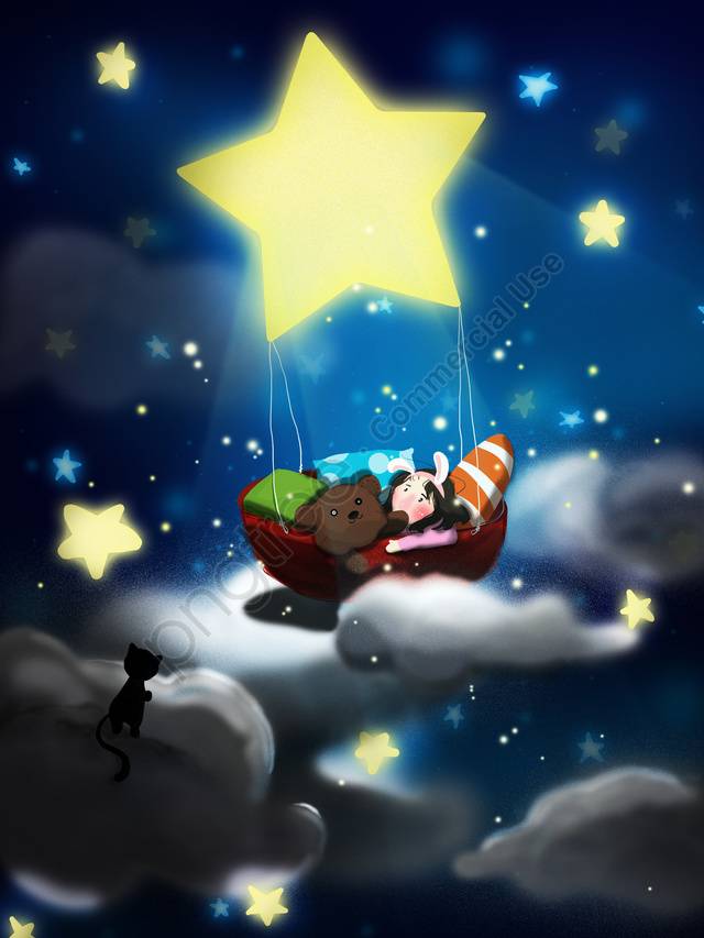 ночное небо звездное небо облака облака PNG , звёзды, тазик, девушка Иллюстрация Изображение на Pngtree, Роялти-фри