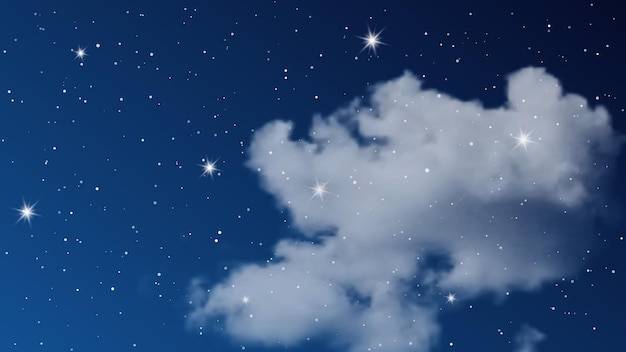 Ночное небо с облаками и множеством звезд абстрактный фон природы со звездной пылью в глубокой вселенной векторная иллюстрация