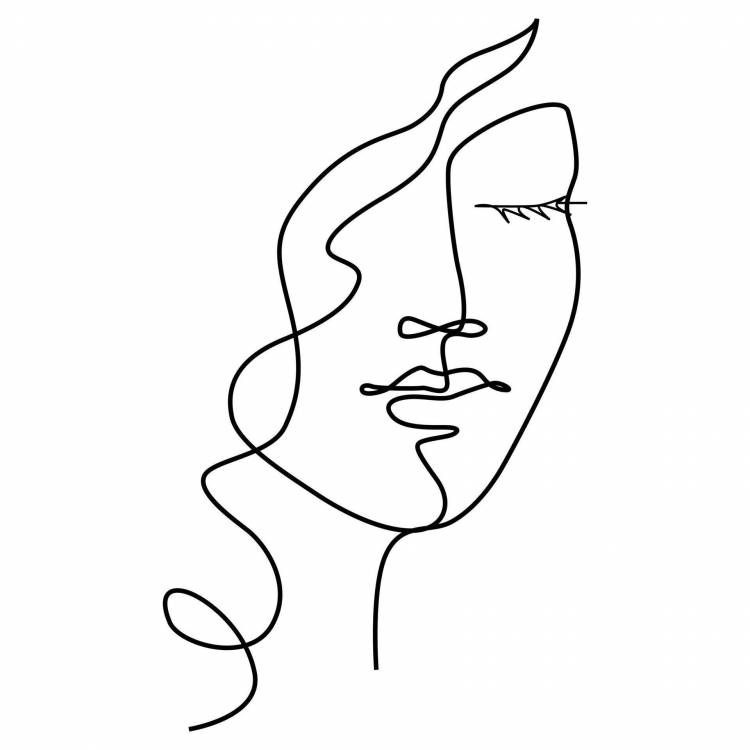 Лицо девушки рисунок одной линией