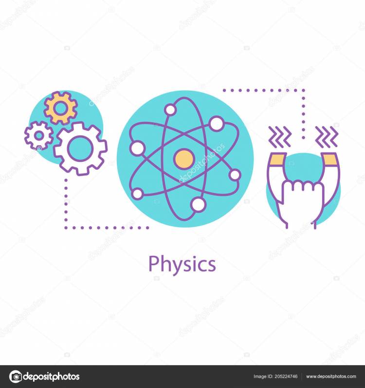 Значок Понятия Физики Школа Университет Тема Идея Тонкой Линии Иллюстрации Векторное изображение ©bsd_studio
