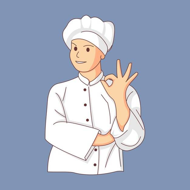 Иллюстрация персонажа профессионального шеф-повара ресторана