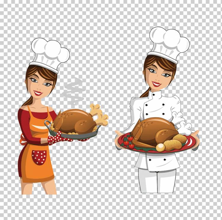 иллюстрация женщин шеф-поваров, повар шеф-повар, красивая курица, кухня, ребенок, еда png