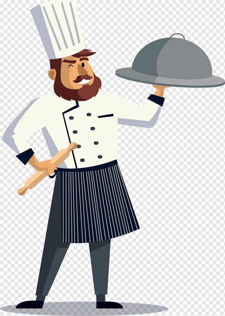 шеф-повар держит еду поднос иллюстрации, шеф-повар ресторан, ресторан шеф- повар, повар, мультфильм, инкапсулированный PostScript png