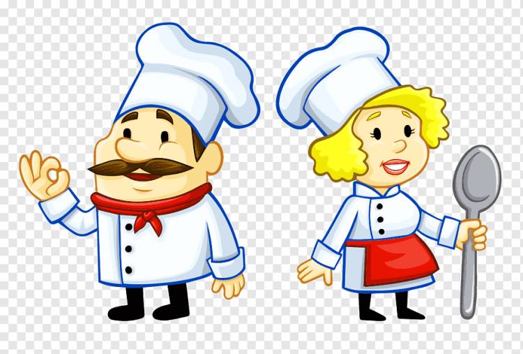 два мужских и женских повара illutration, повар, повар повар, ребенок, еда, рука png
