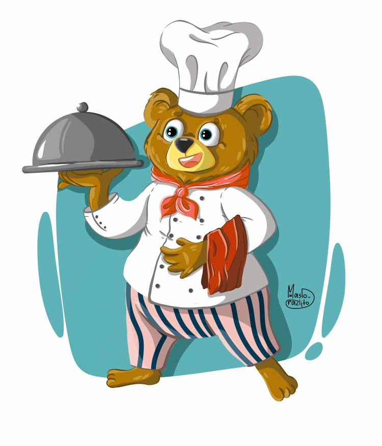 Иллюстрация Профессия повар в стиле детский, книжная графика