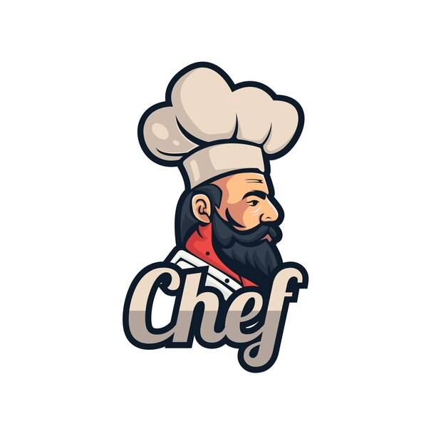 Профессиональный логотип шеф-повара ресторана векторная иллюстрация для персонажа шеф-повара пищевой промышленности
