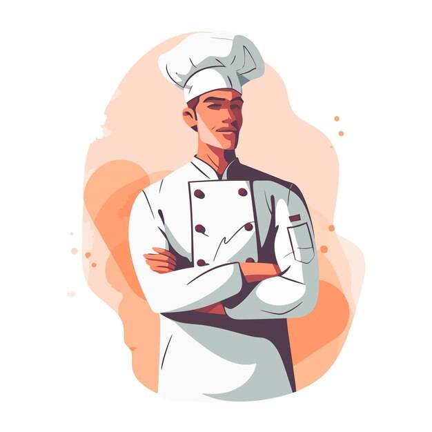 Дизайн логотипа шеф-повара абстрактный рисунок значок логотипа шеф-повара или пекаря симпатичная векторная иллюстрация