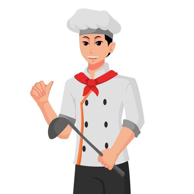 Иллюстрация дизайна персонажей шеф-повара