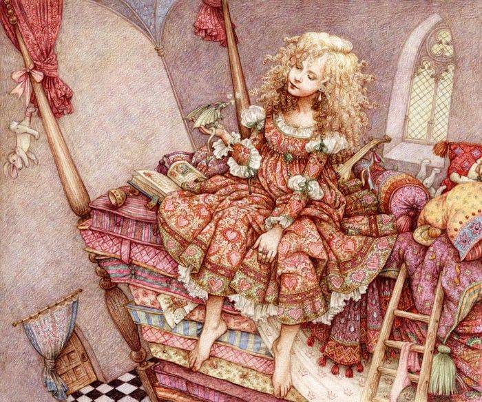 Фото Принцесса на горошине, иллюстрация к одноименной сказке, автор Anne Yvonne Gilbert