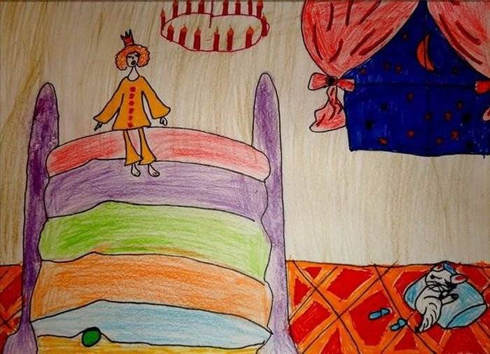 Детские рисунки к сказке принцесса на горошине 