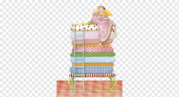 Принцесса на горошине Деревенская иллюстрация Playbox, карикатура на принцессе и горохе, мультипликационный персонаж, мебель, текст png