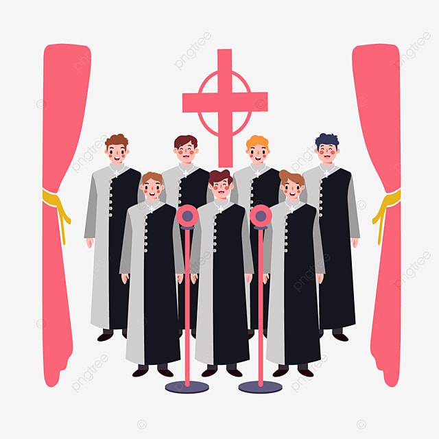 Нарисованная рукой иллюстрация церковного хора шаржа PNG , церковь, хор, Музыка PNG картинки и пнг рисунок для бесплатной загрузки