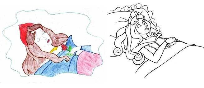 Детский рисунок к сказке спящая царевна жуковский 