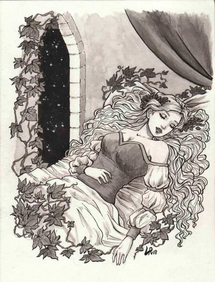 Рисунок спящая царевна жуковский