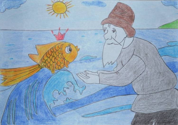 Как нарисовать золотую рыбку из сказки