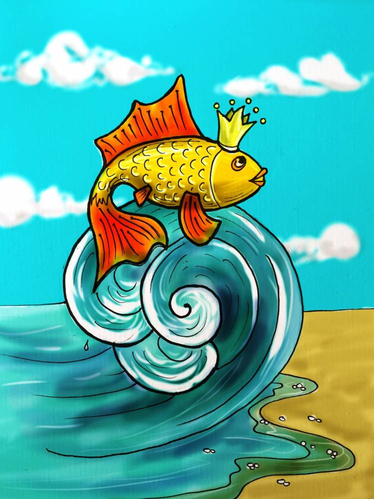 Рисунок золотая рыбка пушкин