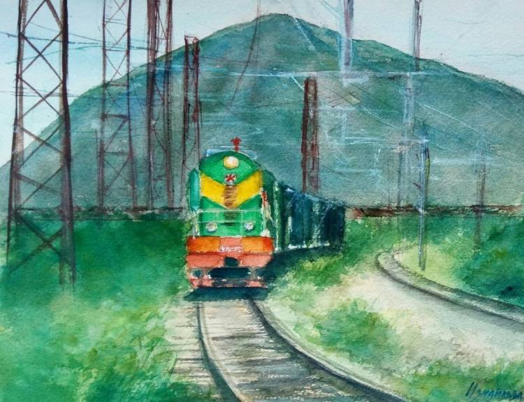 Иллюстрации к стихотворению Железная дорога 