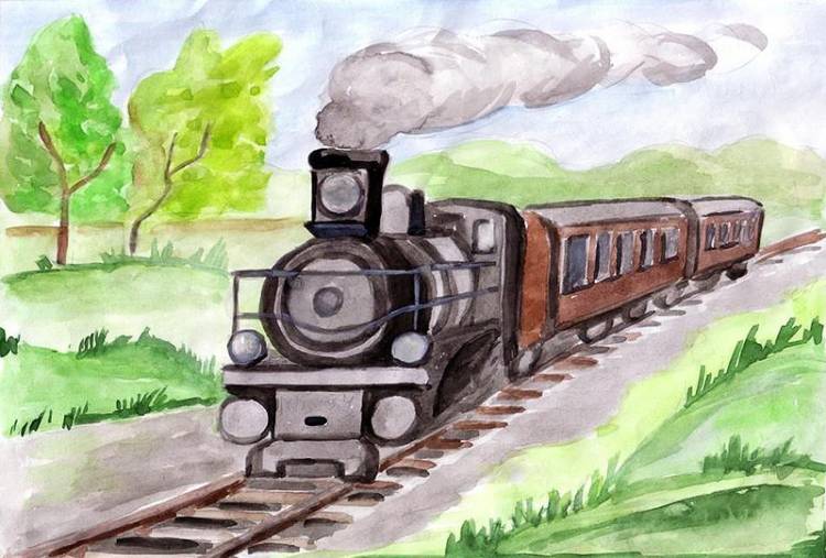 Иллюстрация к стихотворению железная дорога 