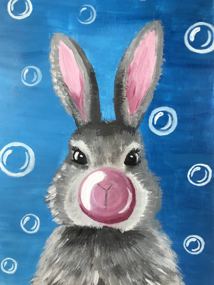 Как нарисовать милого кролика с жвачкой