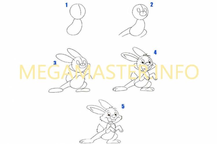 Как нарисовать зайца легко и просто