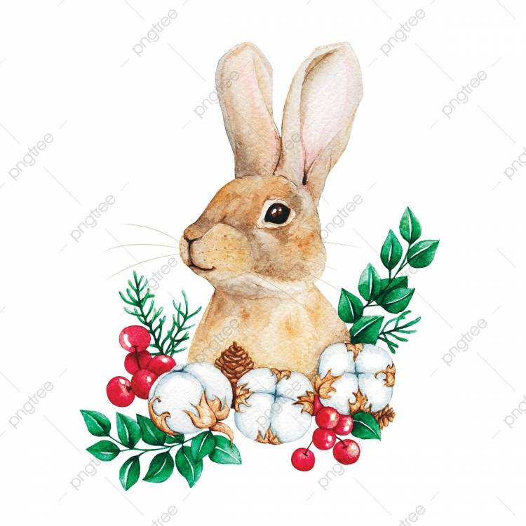 Новогодний кролик рисунок