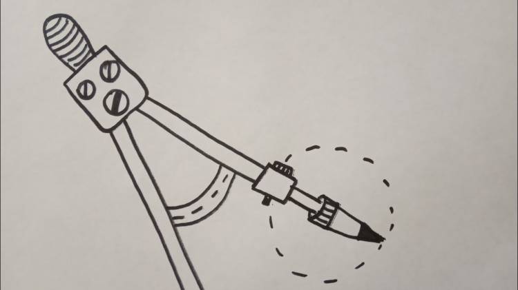 Как нарисовать циркуль маркером