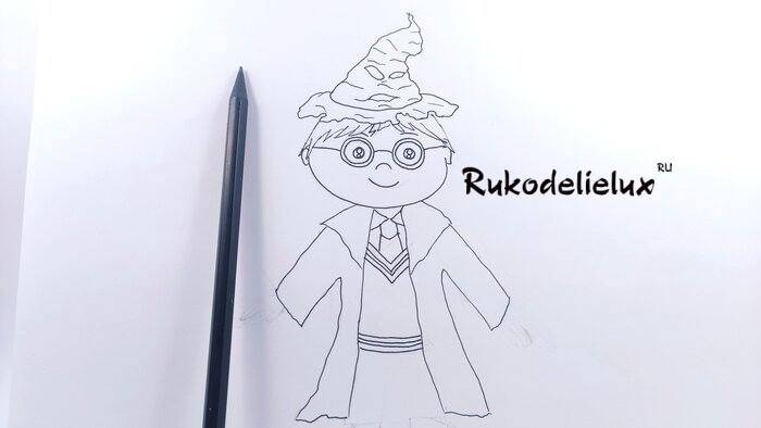 Как нарисовать Гарри Поттера поэтапно (простым и цветными карандашами, фломастерами)