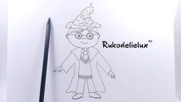 Как нарисовать Гарри Поттера поэтапно (простым и цветными карандашами, фломастерами)