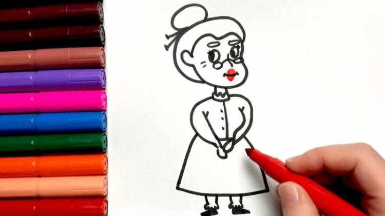 Как нарисовать бабушку 